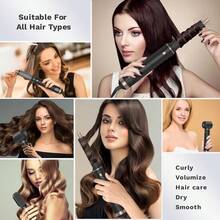 ATOPSKINS 五合一热风造型器/吹风机/直发器 - 可拆卸离子梳 | 蓬松造型，卷发棒/直发器 | 节日促销美发造型礼品 - 英規插(220-240V) - 查看 6