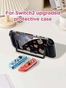 1 pieza Funda protectora con diseño de lazo y estampado de leopardo, compatible con Switch 2 (2025), para Nintendo Switch NS/Switch OLED/Lite, adecuada para accesorios de consola de juegos Switch 2, bolsa de almacenamiento, funda protectora para Switch, regalo romántico para jugadores de Switch - Multicolor - Ver 19