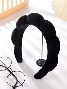 1/3pcs High-Crowned Hair Accessory For Women - Face Washing And Bathing - Face Protection Wristband - Hair Band With Cloud-Shaped Sponge - Makeup Removal Headband - Hair Tying Band - Hair Accessory Set Hair Accessaries