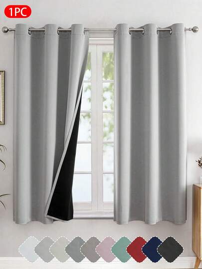 1pc Blackout Curtain With Thermal Insulated Lining, Suitable For Living Room, Bedroom, Kitchen, Bathroom, Home Decor, Room Decoration