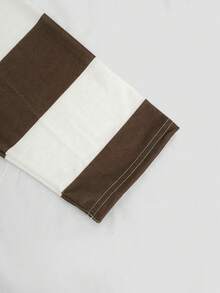 Buzzelle T-shirt polo à manches longues avec imprimé rayé à la mode pour femmes, décontracté et sportif pour l'automne et l'hiver