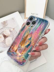 1个透明TPU防震彩色圣诞树图案手机壳，兼容 15/15Pro/15Plus/15ProMax/16/16Pro/16Plus/16ProMax，兼容Galaxy S23 Ultra/A14/A24，兼容Redmi Note 12 Pro，兼容Pixel 8/8 Pro，国际版，非国内版 - 彩色 - 查看 2