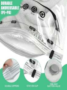 Vacuum Seal Bags For Clothing- 20 Pack 4 Sized Vacuum Storage Bags With Hand Pump, Space Saver Organisers For Travel Luggage Clothes Blankets Comforters (4Jumbo,4L4M8S) - 顏色D - 查看 7