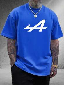 Men's Motorsport T-Shirt | "ALPINE F1 TEAM" Racing Fan Tee |  Streetwear | 100% Cotton | Unisex Fit | Collector's Gift for Motorsport Enthusiasts - Azul - Ver 2