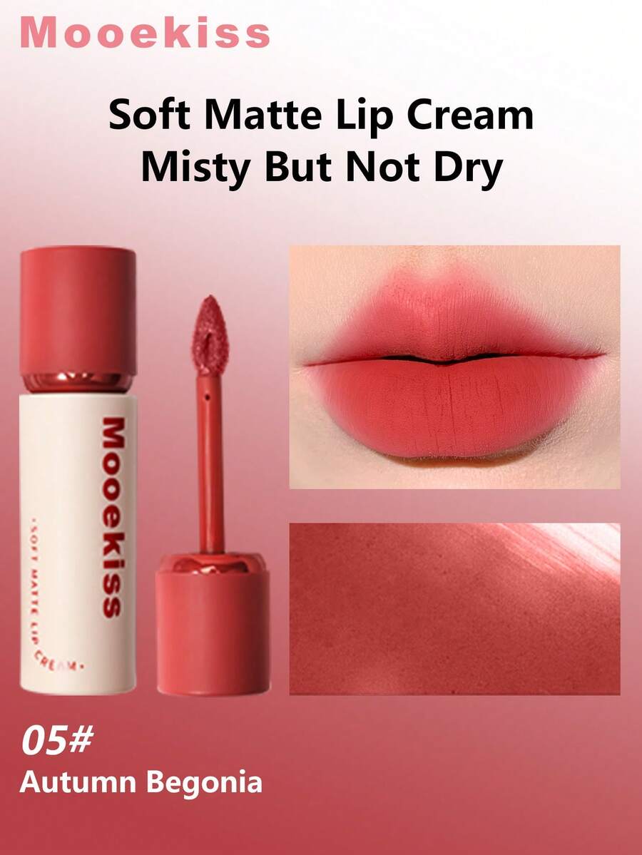 Mooekiss Velvet Matte Lip Gloss, Moisturizing Non-Drying (05)