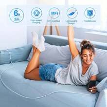 OIITH Cabo carregador de 3,3 pés/6,6 pés, cabo de dados Lightning, cabo de carregamento USB A com certificação MFi, adequado para iPhone 13, 12, 11, Mini Pro XR, XS Max, X SE, 8, 7, 6 Plus, iPad, iPod A e IrPods