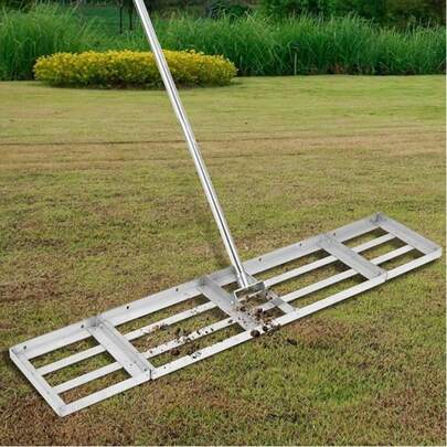 Dragonpad Heavy Duty Lawn Leveling Rake, Lawn Leveling Tool With 180° Flexible Rotation & Long Stainless Steel Handle, Yard Leveling Rake For Yard Garden  Golf Course & Farm Pasture, Durable Soil Leveler For Professional & DIY Use ﻿