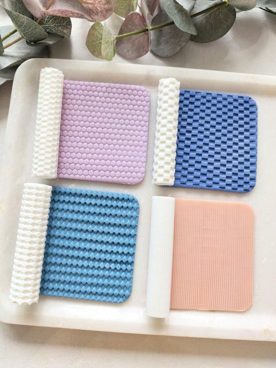 Polymer Clay And Ceramic Texture Rollers, Geometric Minimalist Embossed ...