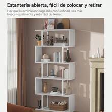 Librero Minimalista Estructura Geométrica En Forma De S - Marrón - Ver 4