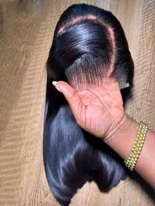 bling hair Straight Glueless Human Hair Wigs, Pre-Plucked, Pre-Cut, 6x4, 9x6, 5x5 Glueless Wig, 180% Density, Upgraded Straight Closure Wig With Baby Hair, Straight 13x6, 13x4 Lace Front Human Hair Wigs - SNatural - 查看 1