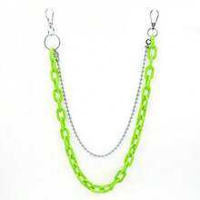 1 Pc Detachable Resin Chain Fluorescent Pants Chain  Hip-Hop Jeans Chain - Orange Double Layer - View 1