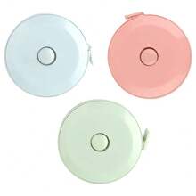 1Pcs 60 Inch 1.5 Meter Tape Measure Measuring Tape For Body Fabric Sewing Tailor Cloth Knitting Craft Weight Loss Measurements Retractable, Small Push Button Dual Sided Tape Measure (Blue Green Pink)