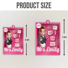 Catygift Mặt dây chuyền xe hơi bằng acrylic khắc tên giáo viên theo yêu cầu, quà tặng cá nhân hóa dành cho giáo viên (khắc tên và năm), món quà tinh tế chủ đề giáo viên, dành cho các nhà giáo dục và đồng nghiệp. - Như được hiển thị - Xem 7