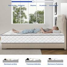 140x190cm Double Mattress, 28cm High, Hybrid Memory Foam Mattress With Pocket Springs, Pressure Relief - White - View 6