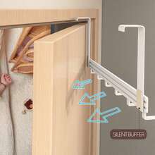 1pc/2pcs New Punch-Free Door Hooks, Over-The-Door Hangers, Extended Door-Mounted Clothes Hanging Racks, A Must-Have For Hanging Clothes. They Are Perfect For Bedroom Storage And Organization. - Nhiều màu - Xem 3