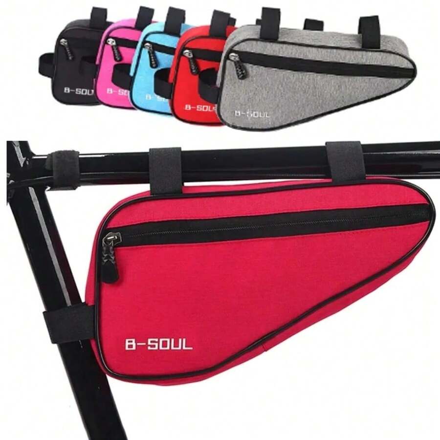 1个自行车三角包，摩托车车架包，山地/公路自行车鞍座包，骑行工具包 - 彩色 - 查看 1