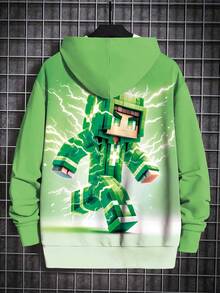 Jungen modischer Grafik-Muster Pullover Hoodie - Langarm, Rundhals Sweatshirt, geeignet für Frühling/Herbst, cooles Design