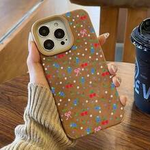 Teléfono con pantalla de alta resolución y diseño de lazo, cereza y flor azul. Compatible con 14 Plus, 12 Pro, 15, 16 y 11 Pro. 13 XS Todo Inclusivo Piel Sintética Suave - Colores mixtos 1 - Ver 2