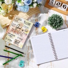 1pc Inspirational Christian Spiral Notebook - "God Is Within Her, She Will Not Fall" Bible Verse Journal, 100 Pages, Religious Gift, Suitable For Women, Students, Office Workers Or Daily Use, Motivational Notebook - A5 - View 7