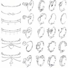 Milacolato Toe Rings And Ankle Bracelets For Women Silver Rose Gold Plated Anklet Toe Rings Cute Layered Anklets Open Tail Rings Adjustable Beach Foot Jewelry For Summer - 彩色 - 查看 15