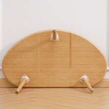 Small Oval Coffee Table, 33.85" Mid Century Modern Coffee Table For Living Room Study Room, Solid Wood Side Table, Center Table (Nature Wood Color, 33.85"Wx18.90"Dx12.40"H) - Natural Oak - Xem 7