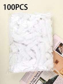 10/50/100pcs Women's Disposable Plastic Transparent Shower Cap, Bathroom, Waterproof, Essential Accessory For Hotel Travel, Used For Deep Hair Care And Cleaning, Home Bathroom Decoration