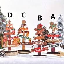 1 szt. ozdoba świąteczna na biurko w kształcie piernikowego ludzika, drewniana dekoracja świąteczna