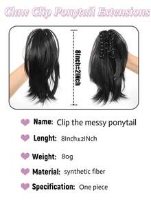 Extensiones de cabello postizo rizado y desordenado con moño elástico, extensiones de cabello para mujeres, cobertura para cola de caballo, pinza para cola de caballo corta de múltiples colores, accesorios de moda para el cabello, pinzas para el cabello, accesorios de otoño, pinzas para el cabello de invierno, accesorios para atuendos de vacaciones, accesorios de verano para la playa - Multicolor - Ver 6