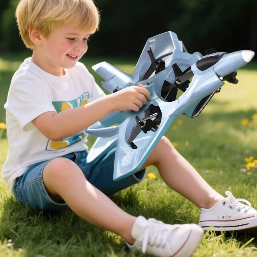 Remote Control Fighter Aircraft, New Model, Missile Launching, Shock-Resistant Glider, 2025 New Release, Children's Model Aircraft, Boys' Toy. - Silver - View 1