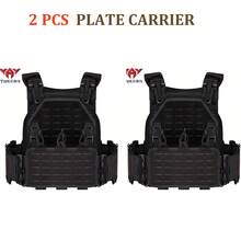 2PCS SETS/ONE ORDER--YAKEDA Tactical Training Vest Sets, Quick Release Molle Airsoft Vest, Adjustable Comfortable Wearing For Men - 黑色 - 查看 1