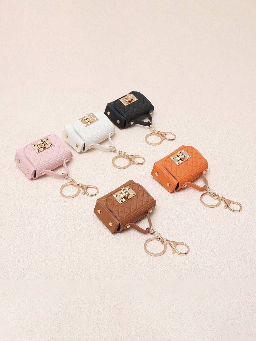 1 chiếc ví mini móc khóa đựng tai nghe, phụ kiện thời trang cho túi xách, móc chìa khóa xe hơi, ví đựng tiền xu, nhiều màu sắc để lựa chọn, thích hợp sử dụng hàng ngày, mùa thu/đông. - Nhiều màu - Xem 1