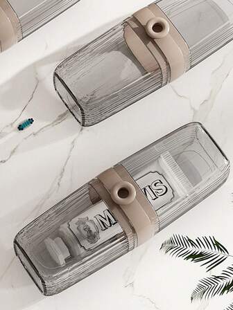 2-Person Travel Toiletry Set, Designed For Couples. Includes Rinse Cup, Soap Box, Toothbrush Holder, And Toothpaste Box. Foldable Design Saves Space, Can Be Used As Double Cups When Open, And Turns Into A Storage Box When Closed. Waterproof Material Prevents Leakage And Moisture, Avoiding Wet And Moldy Toiletry Items.