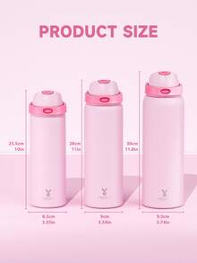 Meoky 40oz Vacuum Insulated Water Bottle with 2-in-1 Straw and Spout Lid, Insulated Cup, Keep Cold 24H, Leak-Proof, Fits in Car Cup Holder, Stainless Steel Tumbler for Sports, Travel, and School - 淺粉 - 查看 4