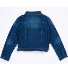 BELIME Chamarra  para Mujer  Liso    Casual    Mezclilla    Bolsillo  Botón delantero  Botón    Oversize   Diario    Azul  Managa Larga  65% Algodón