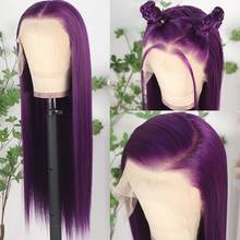 13X6 Platinum White Synthetic Lace Front Wigs 28 Inch Pre Plucked Long Straight Hair Wigs Glueless White Wigs Heat Resistant Fiber Hair Natural Halloween Wigs Platinum Blonde Lace Front Wigs For Women For Daily Christmas Party Cosplay Use - 紫色 - 查看 6