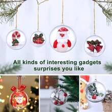 Conjunto de 5 Bolas Decorativas, Bolas de Acrílico Transparente de 7cm, Enfeites de Árvore de Natal, Bolas Transparentes Enchíveis DIY, Adequadas para Celebrações Festivas, Recepções de Casamento, Véspera de Natal, Displays Comerciais e Decoração Doméstica.