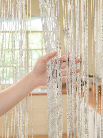 1 st. trendig pärlbesatt snörgardin/dörrgardin