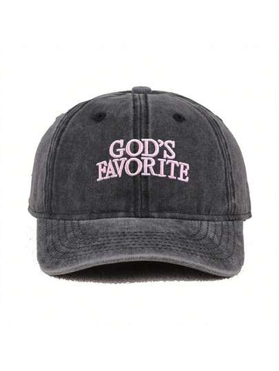 1 Adet Kadın "Tanrı'nın Favorisi" İşlemeli Beyzbol Şapkası, Günlük Kullanım, Festivaller ve Toplantılar İçin Uygun