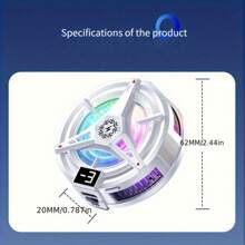 RGB手机散热器 - 便携式RGB手机散热风扇 | 磁吸式手机散热器，散热面积更大，适用于手机/平板电脑/iPad，轻巧便携