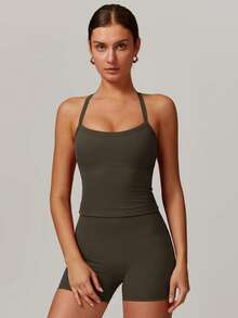 MASKERT Spring And Summer Women's Sports Suit Vest Fitness Suit Tight Running Suit High Stretch Fitness Yoga Suit Home Casual Comfortable Skin Friendly