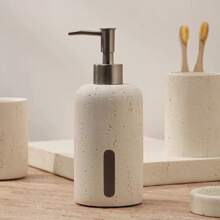 Resin Lotion Soap Dispenser, Bathroom Accessories Set, Bathroom Organizer Countertop, Empty Organizer Hand Soap Dispenser And Toothbrush Holder, Toothbrush Holder, Mouthwash Cup, Tray Set, Vanity Tray For Bathroom