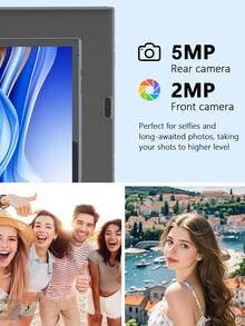 Coopers 10.1 Inch Android 15 Tablet, WIFI Tablet PC, 3GB RAM, 32GB ROM, Support 1TB Expandable, Quad-Core, 2.4G+5G WiFi, Dual Band WiFi6, 2MP + 8MP Dual Camera, 1280 * 800 IPS HD Touch Screen,Wi-Fi, 6000mAh Battery, Support Widevine L1(No Adapter) - Grey - View 4