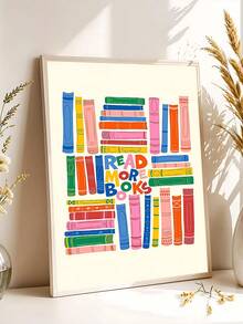 Tranh treo tường "Đọc nhiều sách hơn" - Poster góc đọc sách đầy màu sắc, tranh canvas hiện đại truyền cảm hứng, poster đọc sách thư viện phong cách cổ điển, thích hợp trang trí phòng ngủ, phòng khách, văn phòng, phòng ăn, nhà bếp, phòng học, hành lang, ký túc xá, phòng tắm. - Nhiều màu - Xem 3