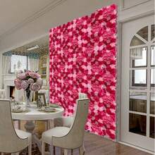 1/10Pcs Flower Wall Panel, Suitable For Flower Wall Backdrop, 9.8*9.8 Inch Pink Artificial Rose Hydrangea Artificial Flower Panel Artificial Flower Background, Suitable For Wall Decoration, Party And Wedding Decoration, Bride Gift/Baby Gift Decoration