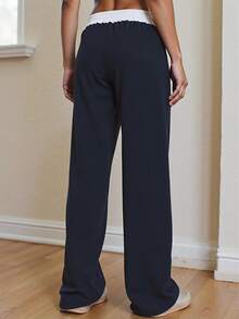 Damen Herbst Neue Patchwork Farbige Lässige Sporthose, Geeignet für Outdoor-Sport, Ballspiele, Lauftights