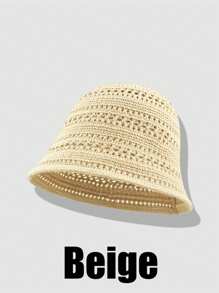 1 件春夏新款檐沙滩帽，女士可折叠遮阳帽，百搭休闲纯色帽子，适合春夏季 - 草帽 - 查看 7