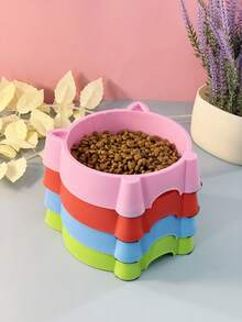 Tazón de plástico con diseño de cara de gato de 4 colores para perros pequeños - Multicolor - Ver 9