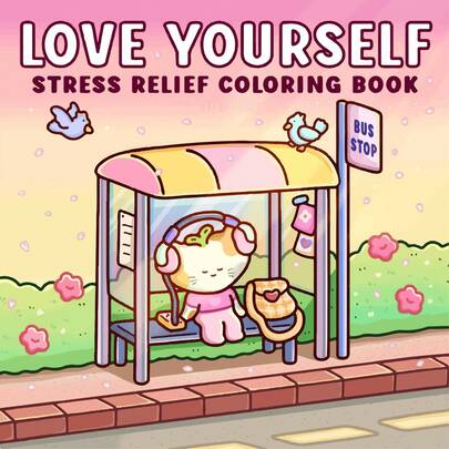 Cozy Cuties Healing Painting & Coloring Book, Beginner-Friendly Tracing, Stress Relief Doodle, Simple & Large Relaxing Designs, Cute Character, Thick