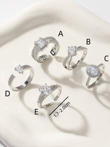 1pc/Gift Box Gold Ring, Silver Ring For Women, Wedding Rings, Zirconia Rings, Women Gift, Birthday Gift, Couple Gift, Gift For Mom, For Girlfriend, For Best Friend, Gift Box Valentines, Mom, Mother, Mother's Day, Gift