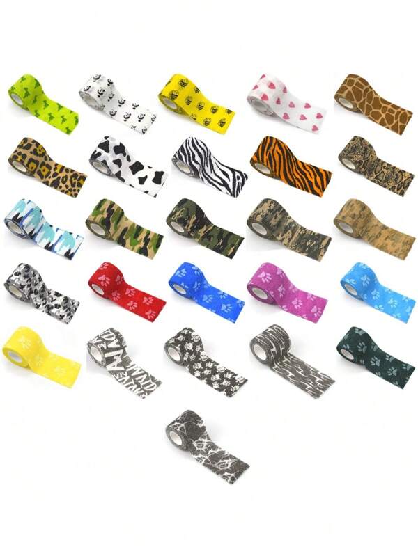 1/5/10/24PcsTattoo Bandage Self Adhesive Bandage, Tattoo Grip Cover Wrap, Disposable Cohesive Tattoo Grip Tape, Elastic Bandage Rolls, Self-Adherent Tape For Tattoo Machine, Sports Tape Veterinary Wrap Ankle Tape For Knee Finger Ankle Palm Aid Pet ,Sport Tattoo Beginners And Experienced Tattoo Artists